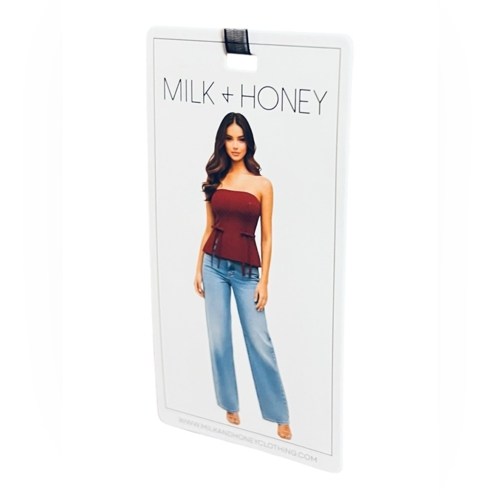 Milk + Honey Strapless Corset Peplum Top – Medium - Picture 3 of 7